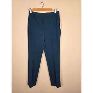 Nordstrom NWT Tailored Ankle Pants Teal Blue Straight Leg Career Work Size 6
